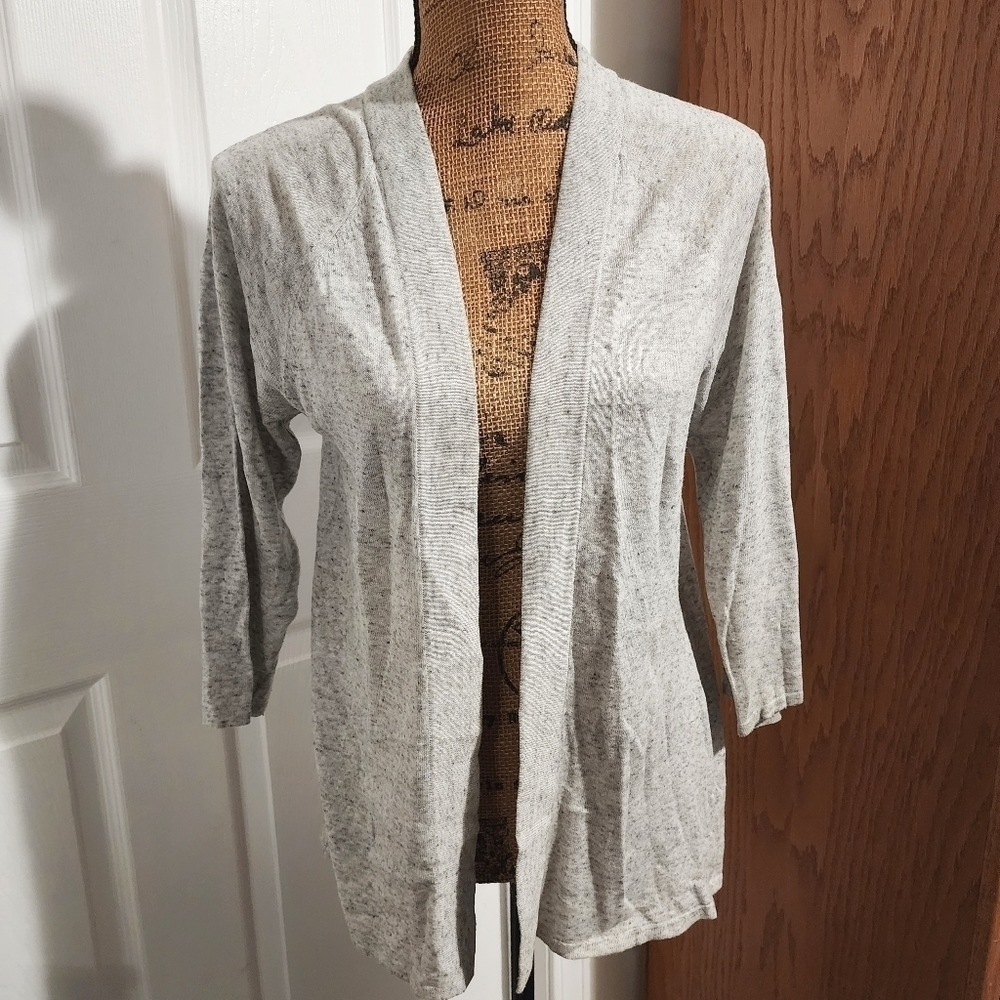 Gap Light Heathered Gray Open Front Cardigan Sweater Women's Small S Lightweight